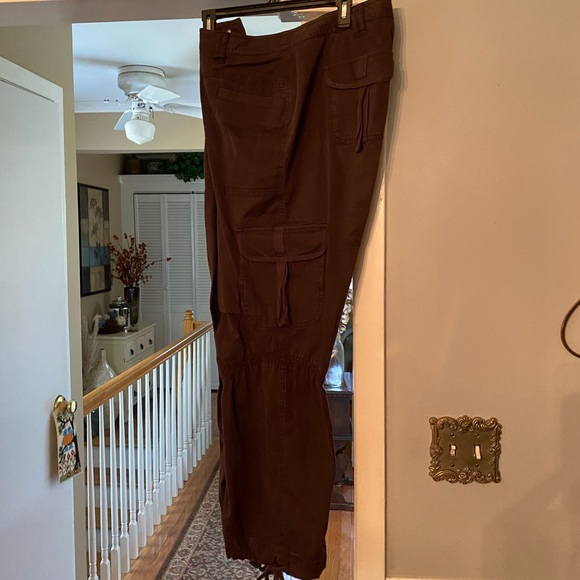 INC Chocolate Brown Cargo pant 14 - Picture 1 of 5